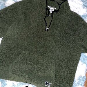 PINK HALF ZIP SHERPA